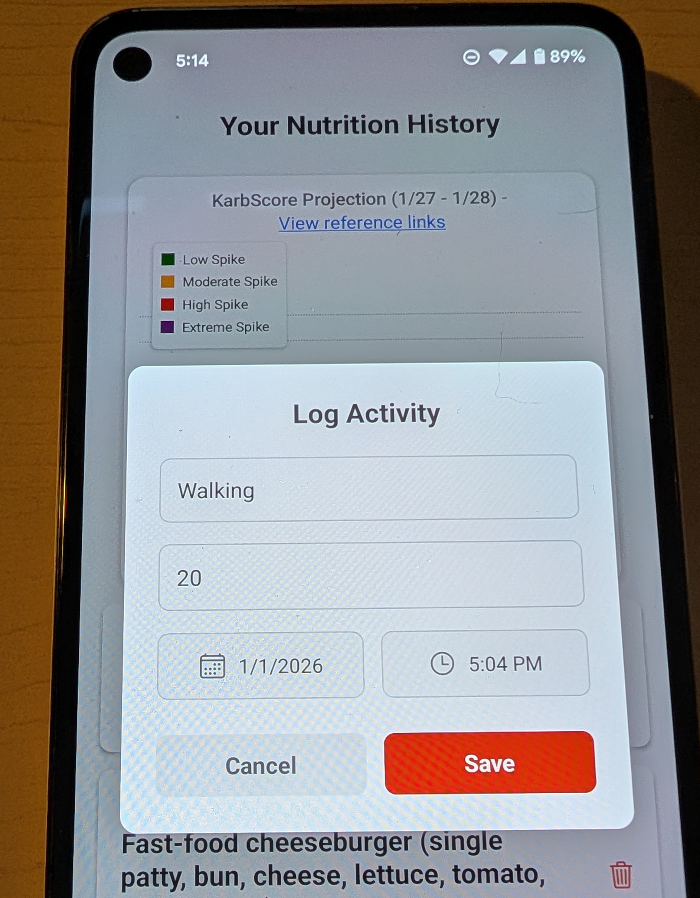 KarbCoach weekly pattern