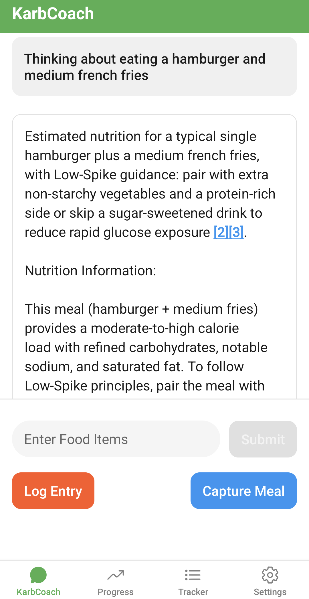 KarbCoach swap guidance